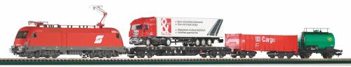 Piko 57177 Start-Set mit Bettung Taurus ÖBB mit Güterwagen